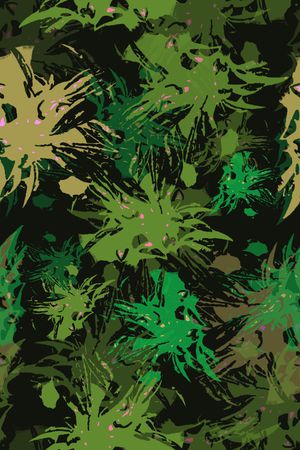 绿植树叶印花花型图片
