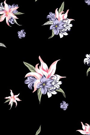 百合印花花型图片