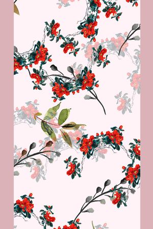 手绘花卉印花花型图片