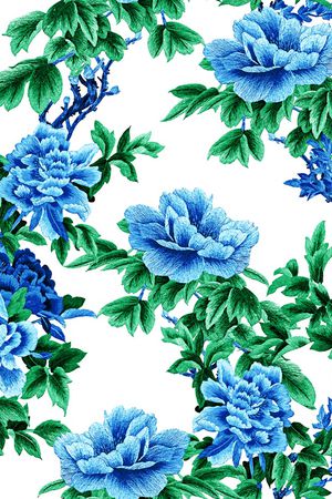 牡丹印花花型图片
