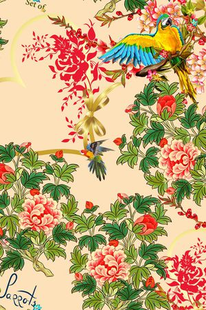 褪色花卉印花花型图片