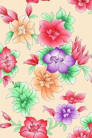 绿色印花花型图片