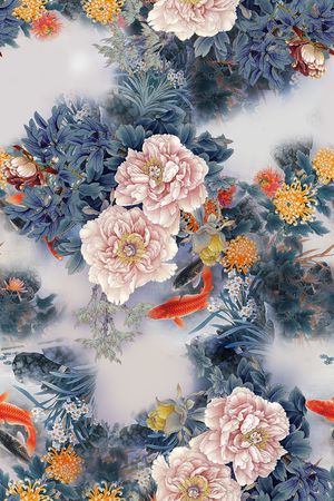中国风印花花型图片
