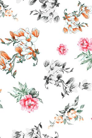 白底花印花花型图片