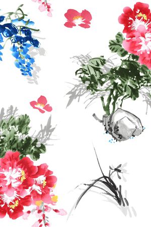 白底花印花花型图片
