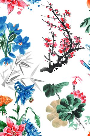梅花印花花型图片