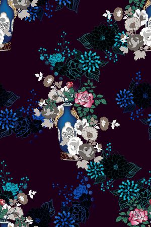 古典花纹印花花型图片