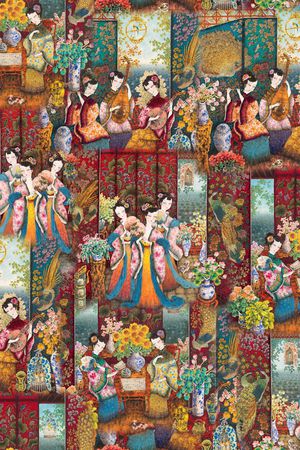 绘画印花花型图片