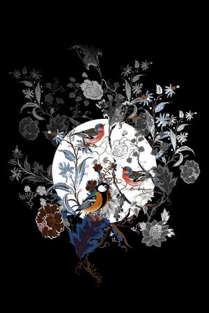 鸟印花花型图片