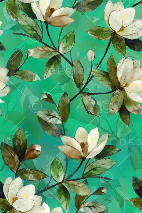 手绘花卉印花花型图片