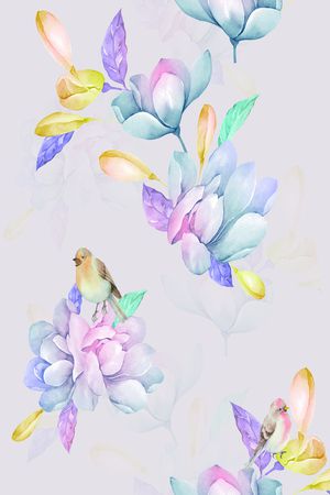 手绘花卉印花花型图片