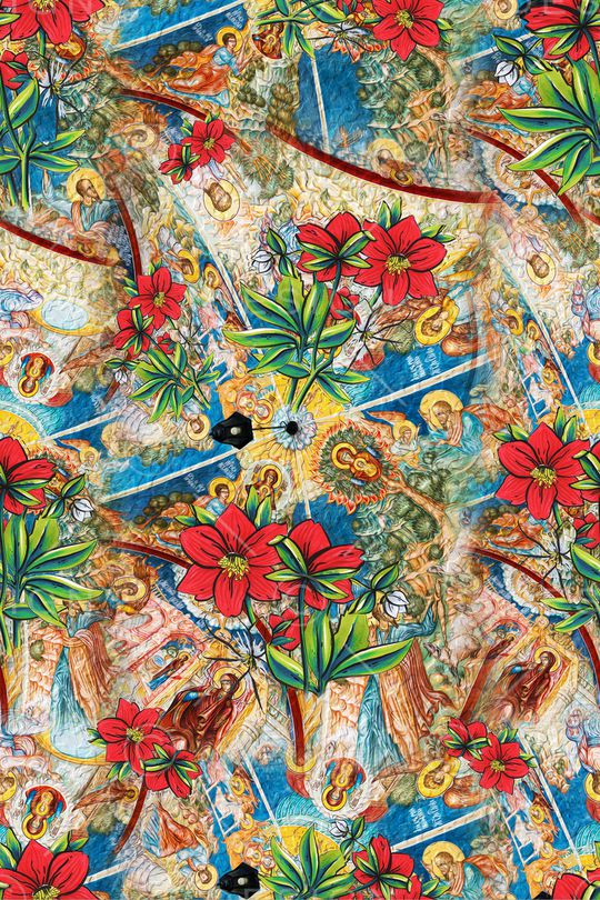 手绘花卉印花花型图片