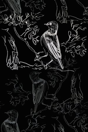 鸟昆虫图案印花花型图片