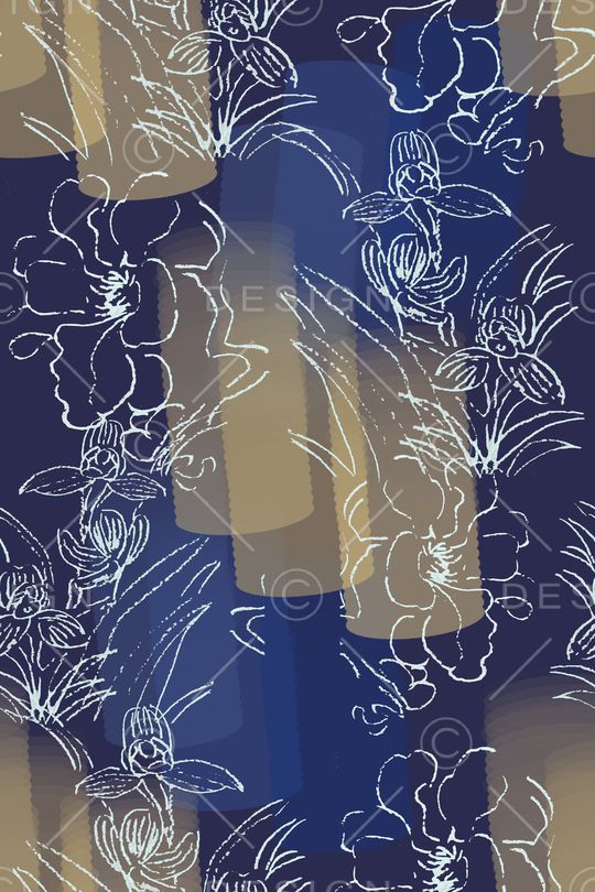 手绘线条笔触印花花型图片