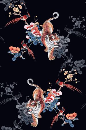 鸟印花花型图片