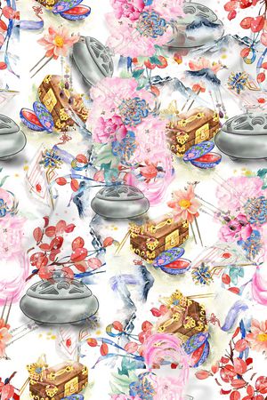 花卉印花花型图片