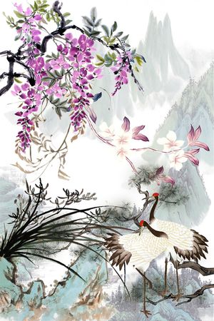 中国风印花花型图片