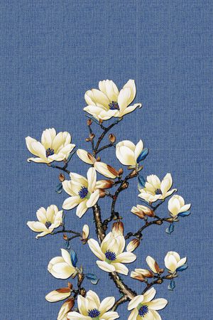民族花卉印花花型图片