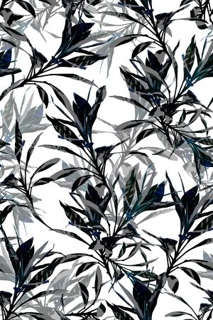 黑白花型印花花型图片