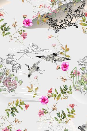 连衣裙印花花型图片