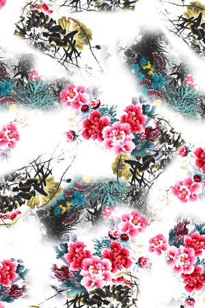 白底花印花花型图片