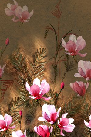 中国风定位花印花花型图片