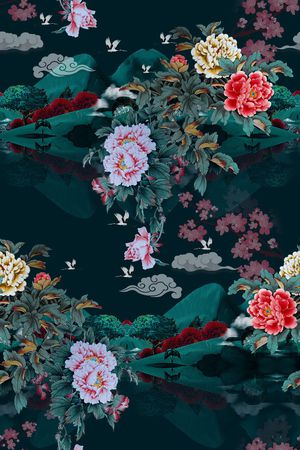 仙鹤印花花型图片