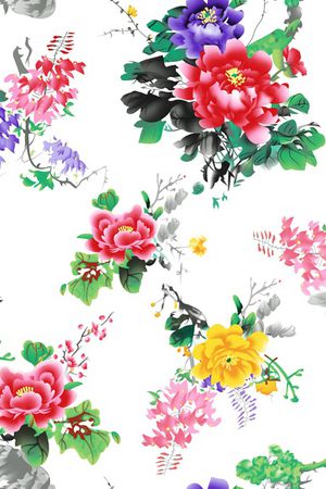 白底花印花花型图片