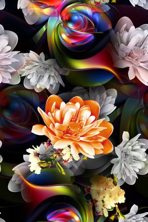 秋冬花型印花花型图片