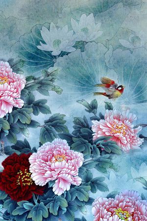 牡丹印花花型图片