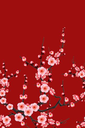 桃花印花花型图片