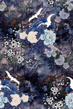 仙鹤印花花型图片