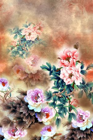 国画印花花型图片