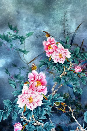 国画印花花型图片