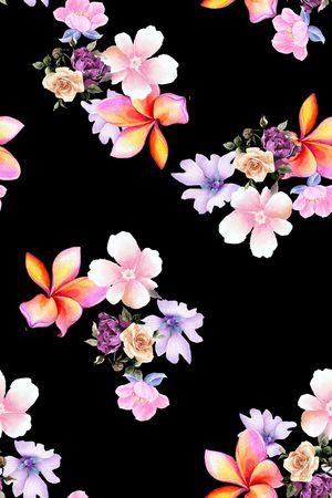 满版散花印花花型图片