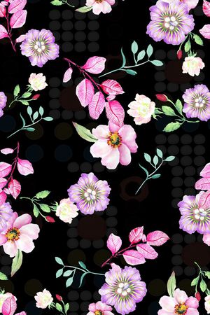 满版散花印花花型图片