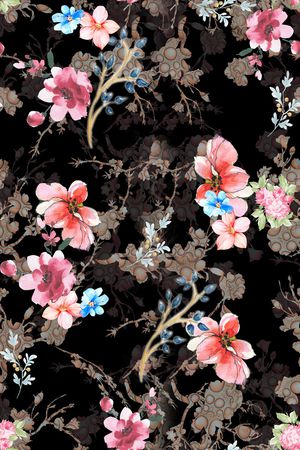 满版散花印花花型图片