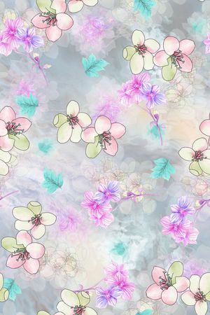 满版散花印花花型图片