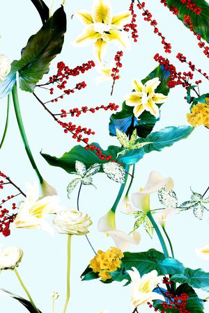 热带花型印花花型图片