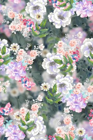 满版散花印花花型图片