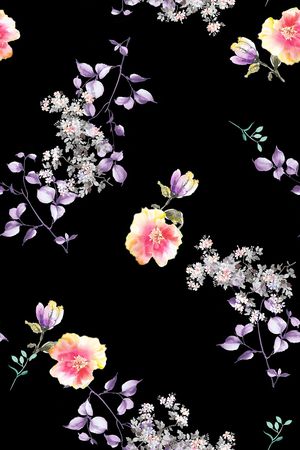 满版散花印花花型图片