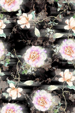 满版散花印花花型图片
