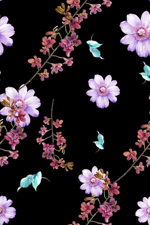 满版散花印花花型图片