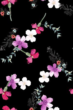 满版散花印花花型图片