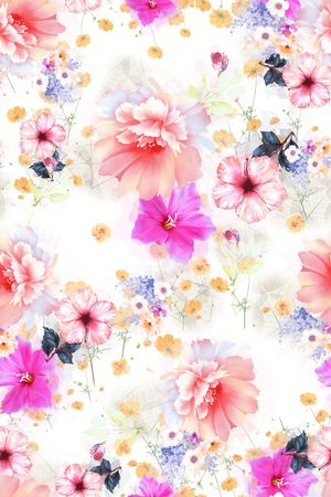 满版散花印花花型图片