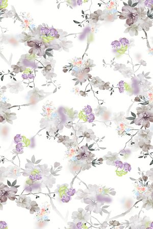 满版散花印花花型图片