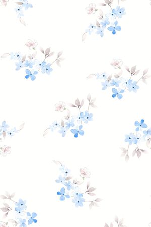 手绘花卉印花花型图片