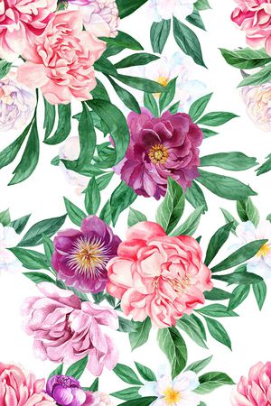 blooming peony印花花型图片