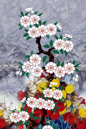 旗袍印花花型图片