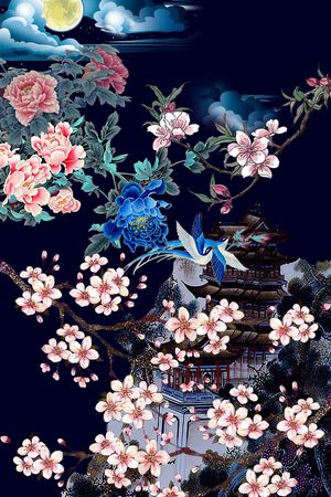 梅花印花花型图片